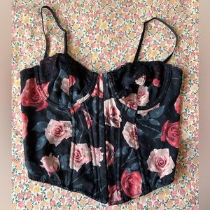 Out from under floral rose corset top